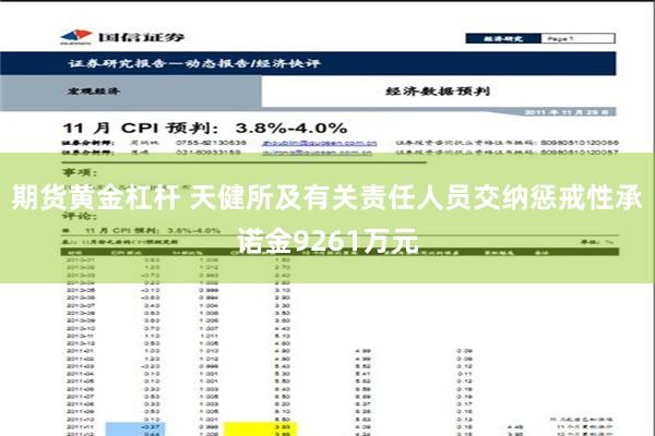 期货黄金杠杆 天健所及有关责任人员交纳惩戒性承诺金9261万元