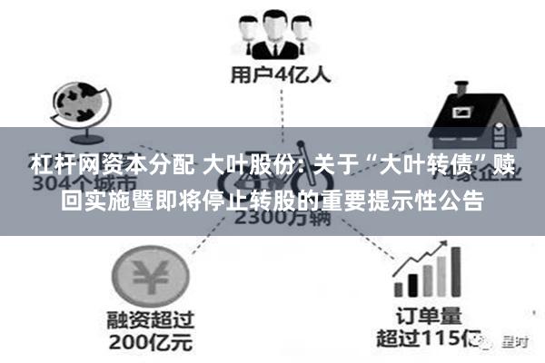 杠杆网资本分配 大叶股份: 关于“大叶转债”赎回实施暨即将停止转股的重要提示性公告